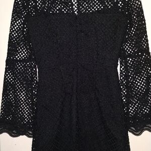 Aqua Black Lace Mini Dress